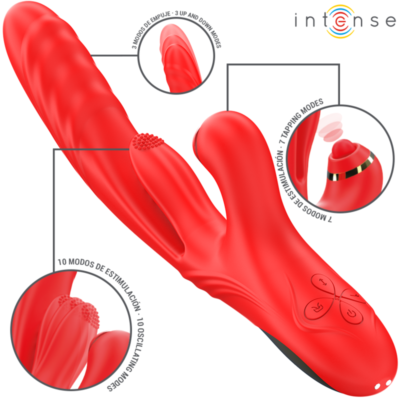 Intense - Rosalia Vibrateur Multifonction 3 En 1 Rouge