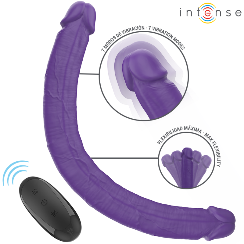 Intense - Gunter Dildo Double Vibrateur 40 Cm Violet Télécommande