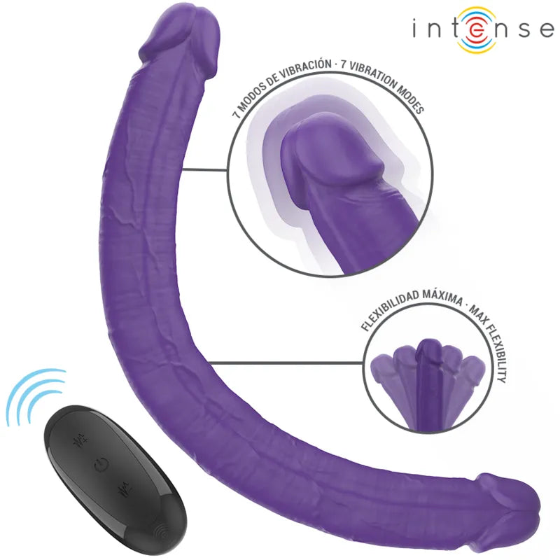 Vibromasseur Double Intensif Gunter Intense 40cm 34mm Silicone Médical Hypoallergénique Moteurs Puissants 7modes Télécommande Discret Portable Couples Stimulation Simultanée Profonde