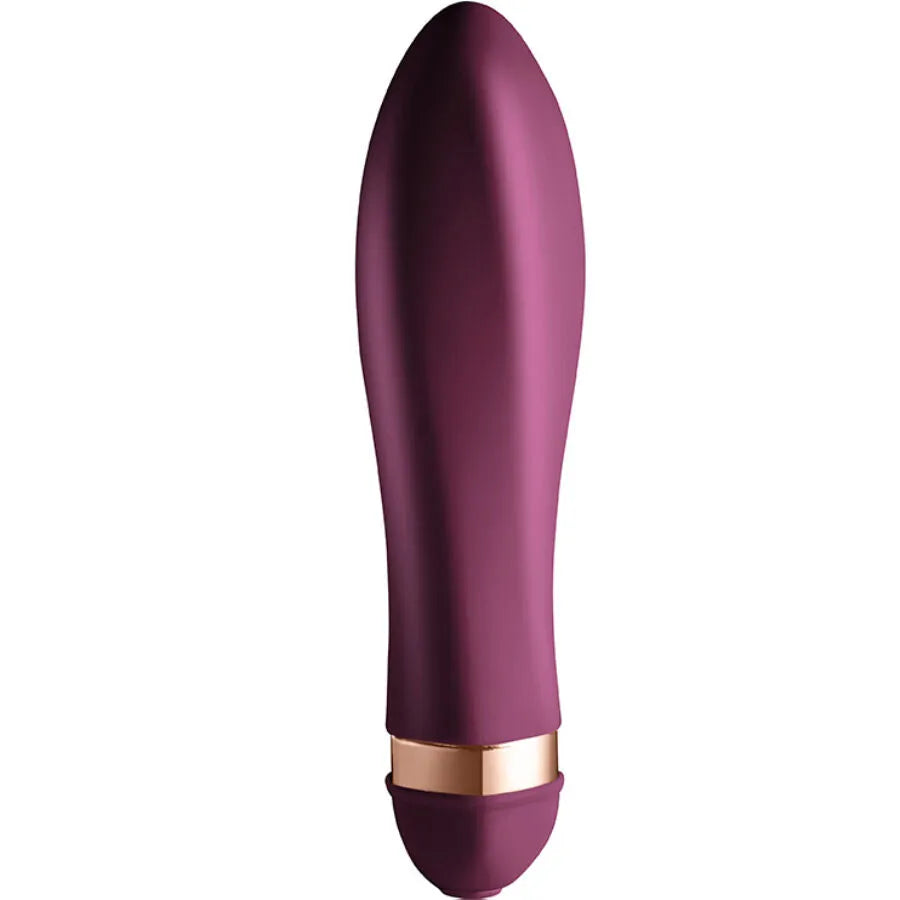 Vibrateur torsadé violet Climaximum avec base dorée, design ergonomique et étanche, idéal pour exploration érotique.