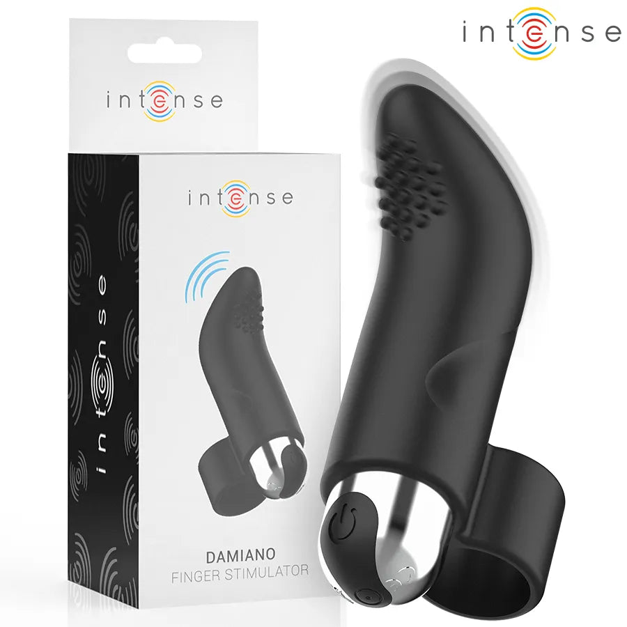 Stimulateur de doigt rechargeable Damiano avec 7 modes de vibration silicone ergonomique confortable pour femmes couples stimulation ciblée luxe