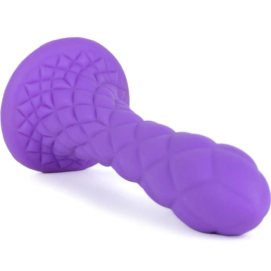 Sextoy Dildo Silicone Thermoréactif Design Évasé Motifs Losange Violet 18,5 Cm Silexd Fantasy