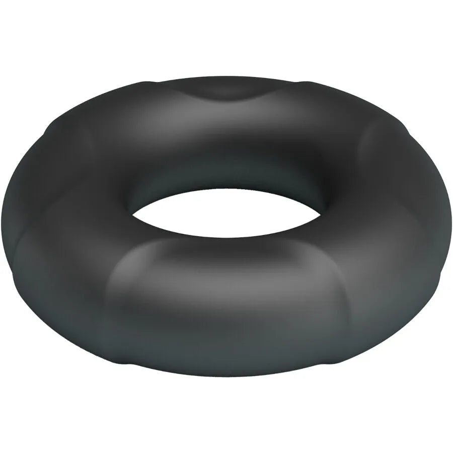 Bague en silicone noire Crazy Bull Arvell Modèle 12, souple et hypoallergénique, pour intimité masculine et contrôle.