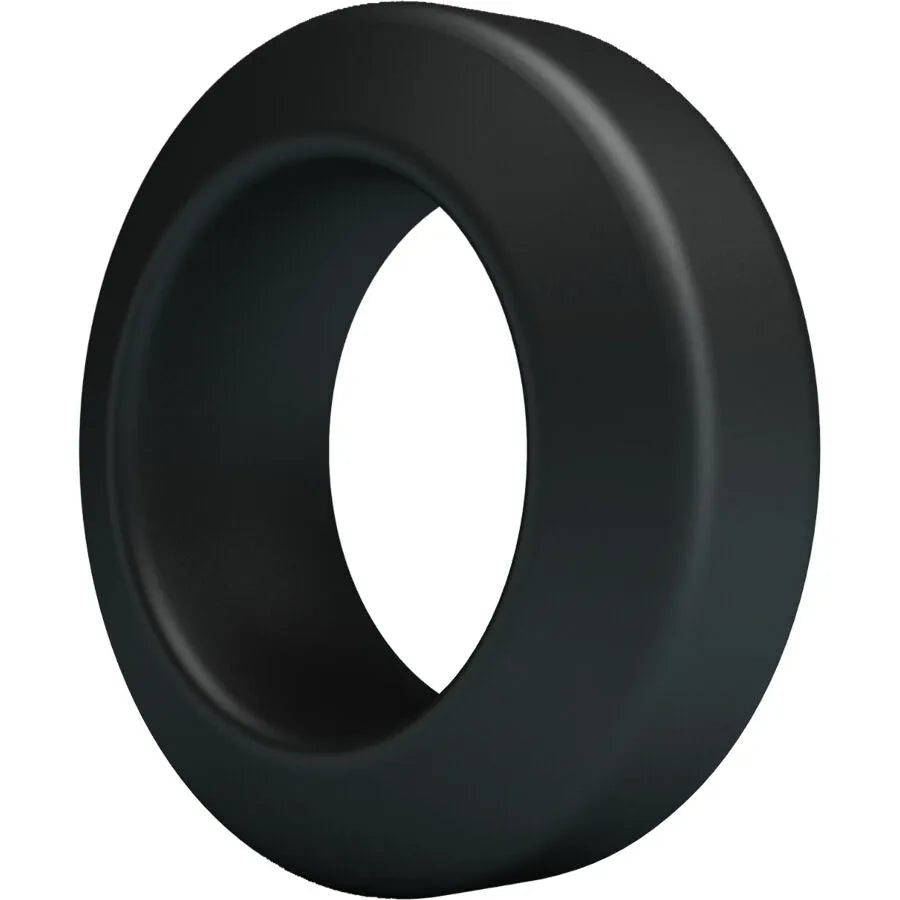 Anneau noir en silicone médical Crazy Bull Brodan Model 9, design lisse et circulaire pour confort et contrôle intimes.