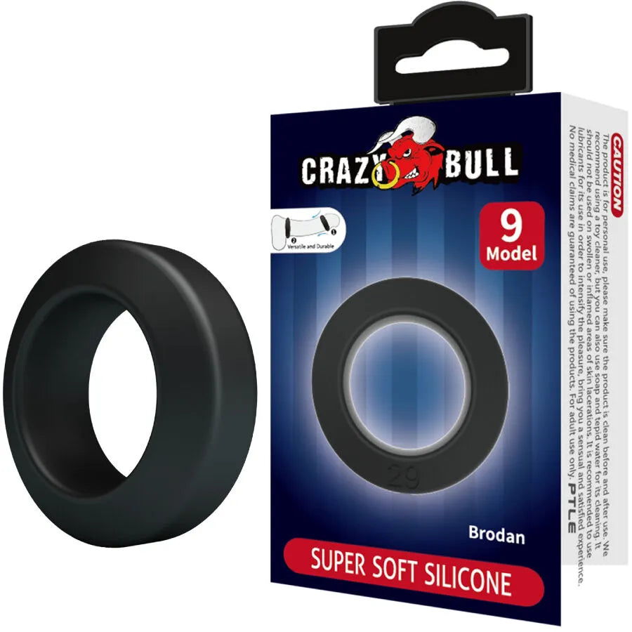Crazy Bull Silicone Ring Brodan Model 9 - Cock Ring for Improved Endurance and Erection Control - Sextoy for Intimate Pleasure