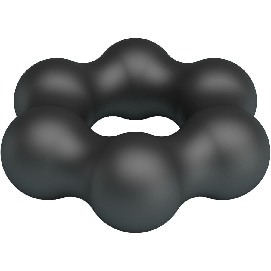 Anneau en silicone noir Crazy Bull Clauzell Modèle 10, design ergonomique ondulé pour confort et adaptabilité optimale.