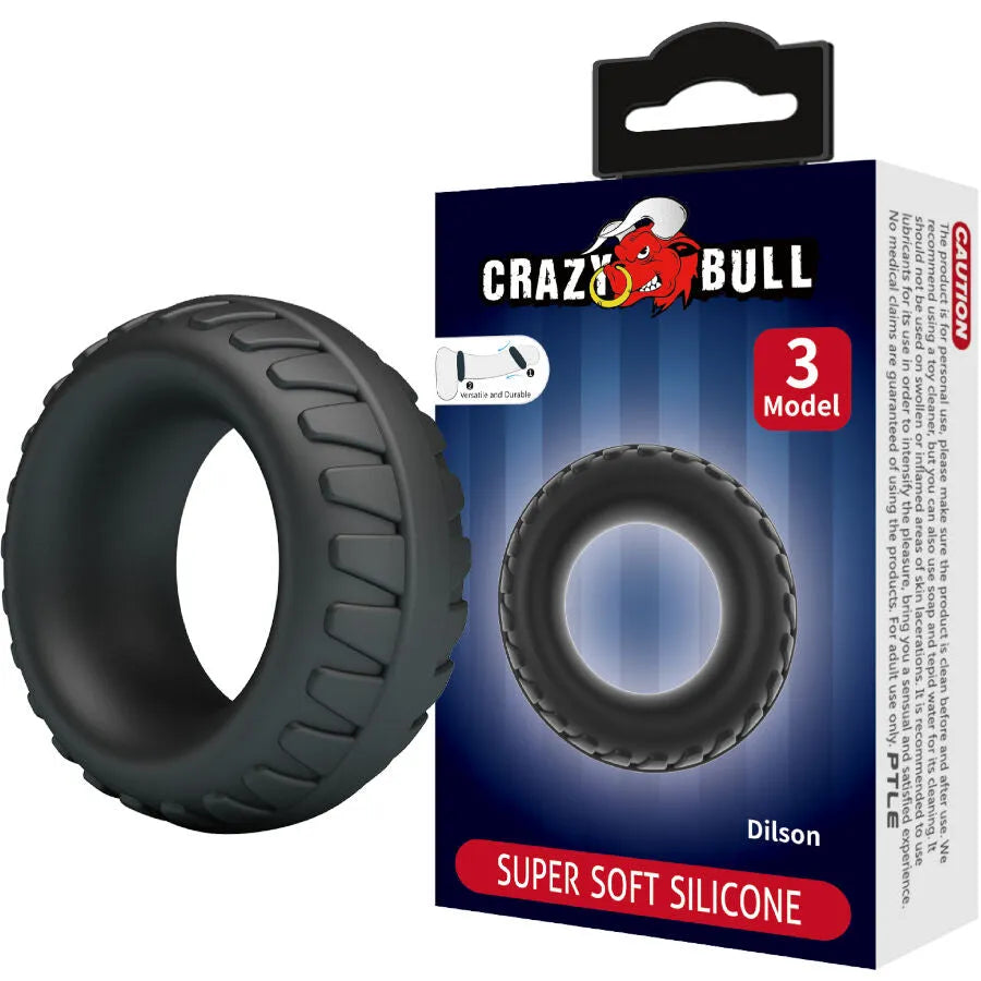Crazy Bull Silicone Ring Dilson Model 3 - Erotic Accessory for Male Intimacy Performance Comfort Silicone Safety