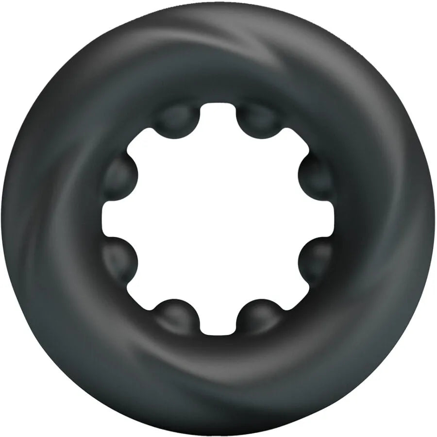 Bague en silicone noire Crazy Bull Daquez Modèle 4, forme circulaire ergonomique pour stimulation masculine.