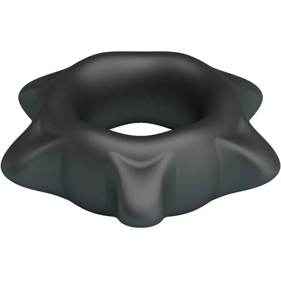 Bague en silicone noire Crazy Bull Ethaniel Modèle 11, forme ergonomique, texture douce, pour contrôle masculin.
