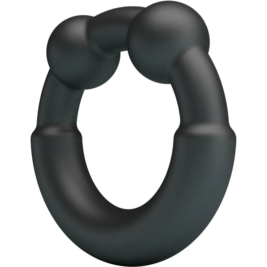 Cockring noir Crazy Bull Meco 15 en silicone doux, design ergonomique, stimulation et confort pour érection durable.