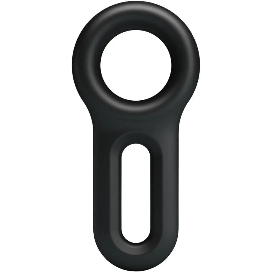 Bague en silicone noire Crazy Bull Oniel Modèle 18, double anneau oblong, design ergonomique et minimaliste.