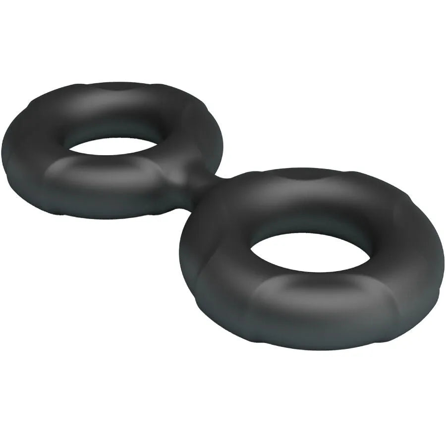 Anneau double en silicone noir Crazy Bull Radwan, design ergonomique, souple et adaptable pour confort masculin optimal.
