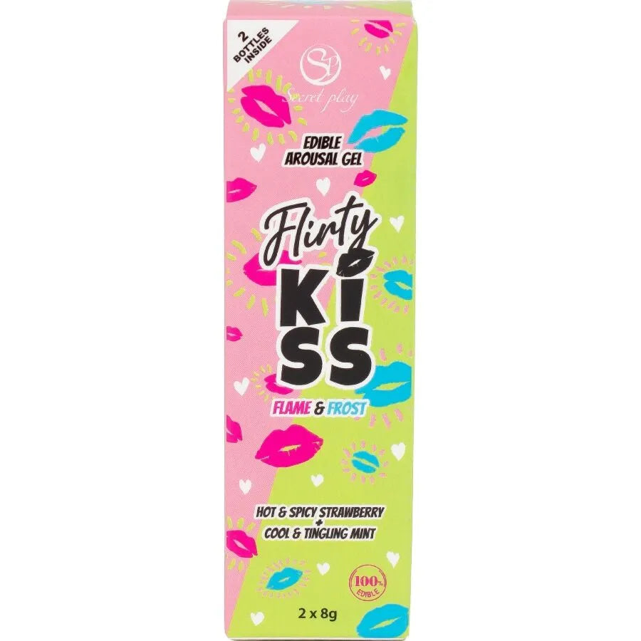 Secretplay Gels coquins Fraise & Menthe effets sexe oral 2 x 8g Flirty Kiss comestible
