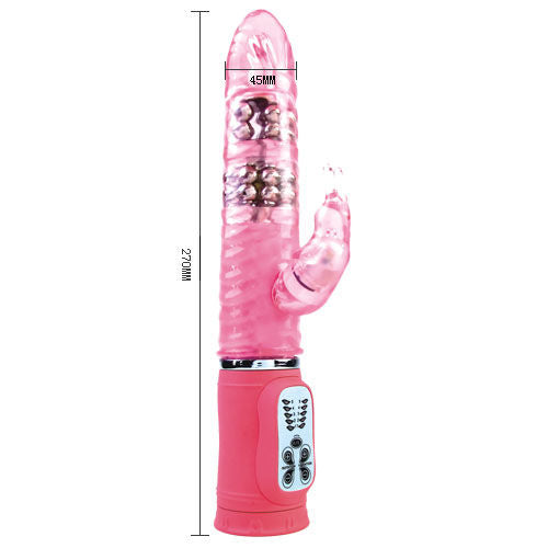 Vibromasseur Rotateur Silicone Rose Stimulation Clitoridienne