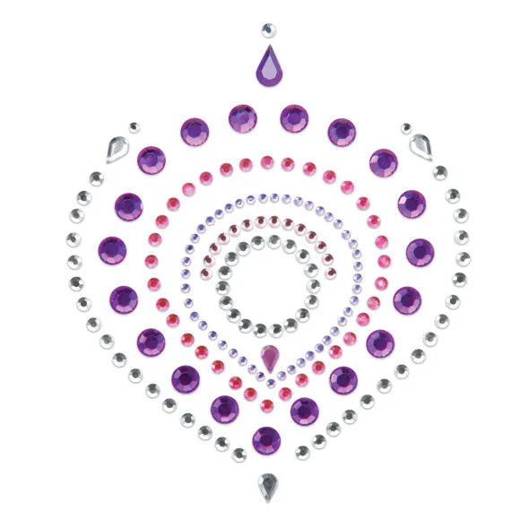 Bijoux intimes lilas et rose, décorations corporelles lumineuses en strass, forme élégante pour sublimer la sensualité.