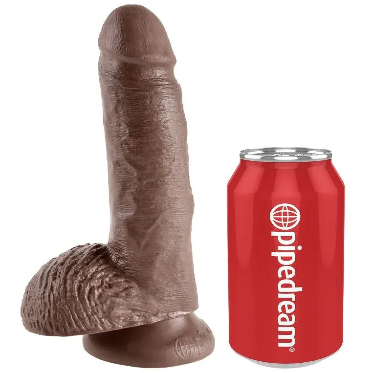 KING COCK - 7 GODE MARRON AVEC BOULES