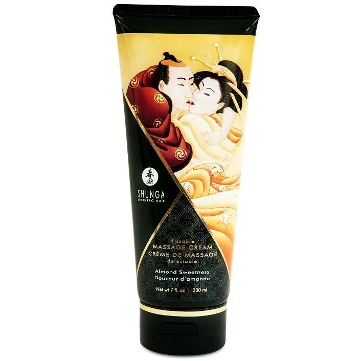 Crème de massage érotique comestible aux amandes douces - Shunga 200ml - Sensations intimes et bien-être