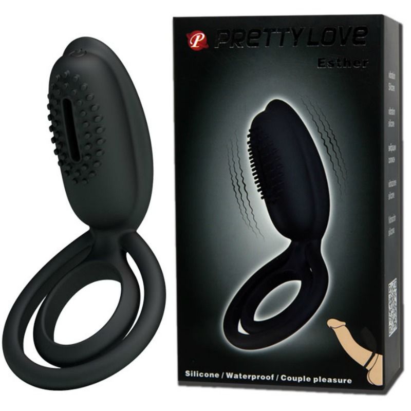 Cockring Silicone Noir Stimulation Clitoridienne Vibrante