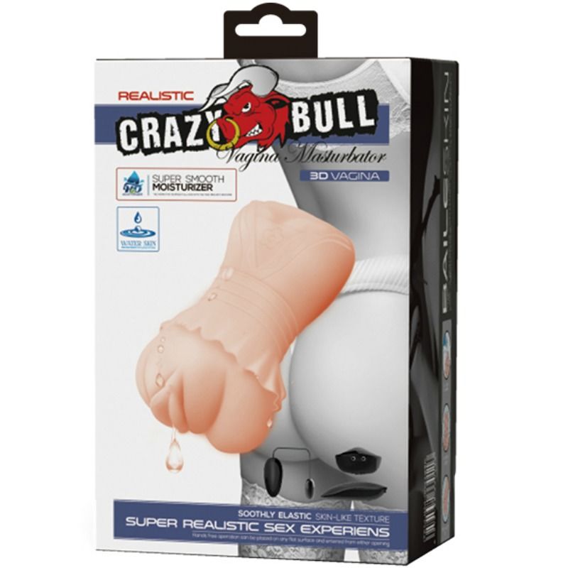 CRAZY BULL - VAGIN DE PEAU DEAU DE MASTURBADOR AVEC BULLETS VIBRANTS