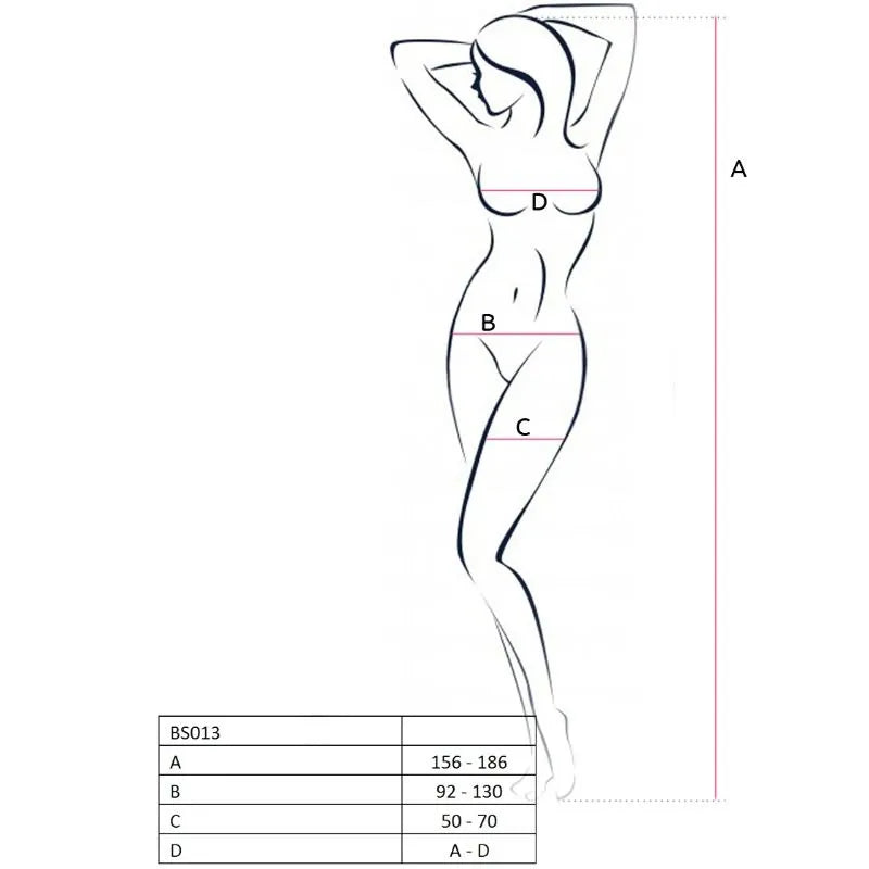 PASSION - FEMME BS013 BODYSTOCKING BLANC