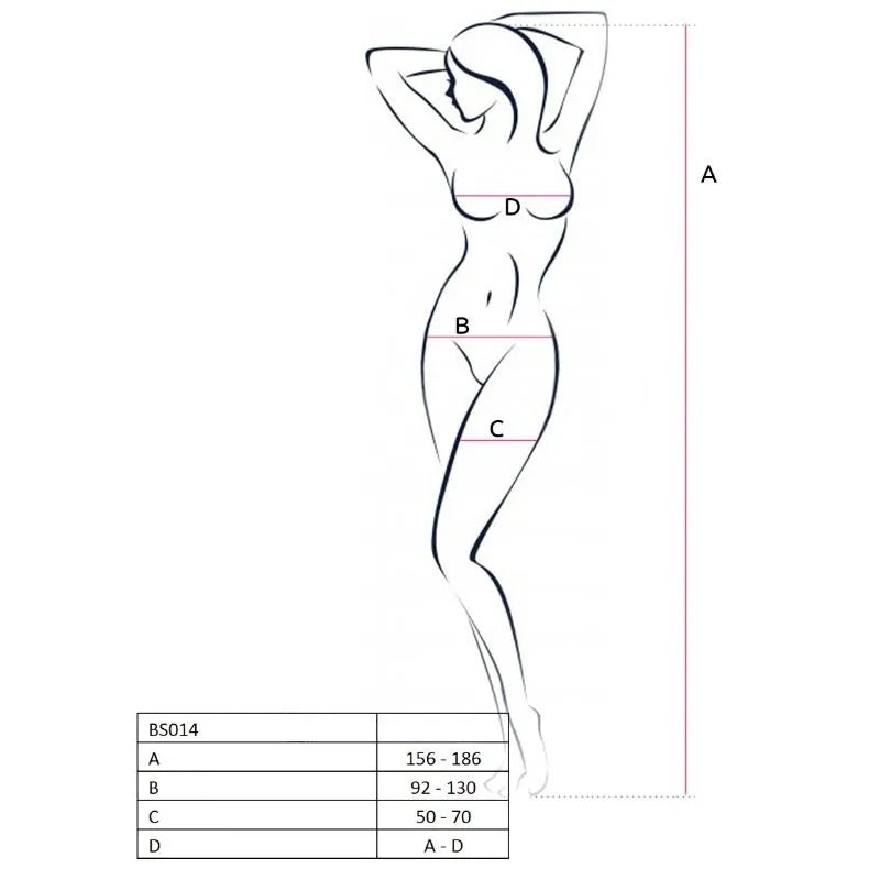 PASSION - FEMME BS014 BODYSTOCKING ROUGE
