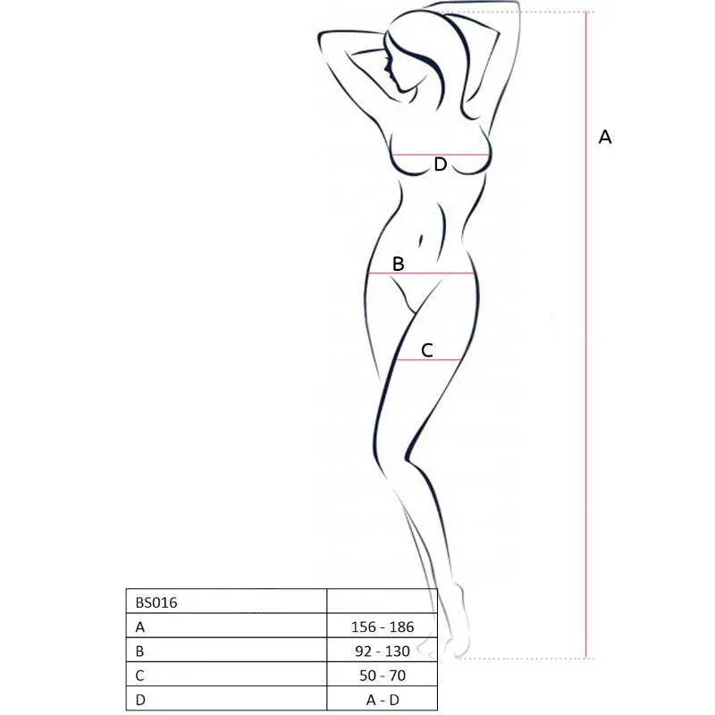PASSION - FEMME BS016 BODYSTOCKING BLANC