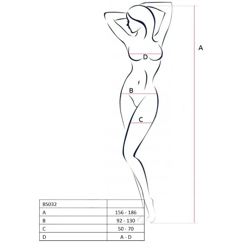 PASSION - FEMME BS032 BODYSTOCKING ROUGE