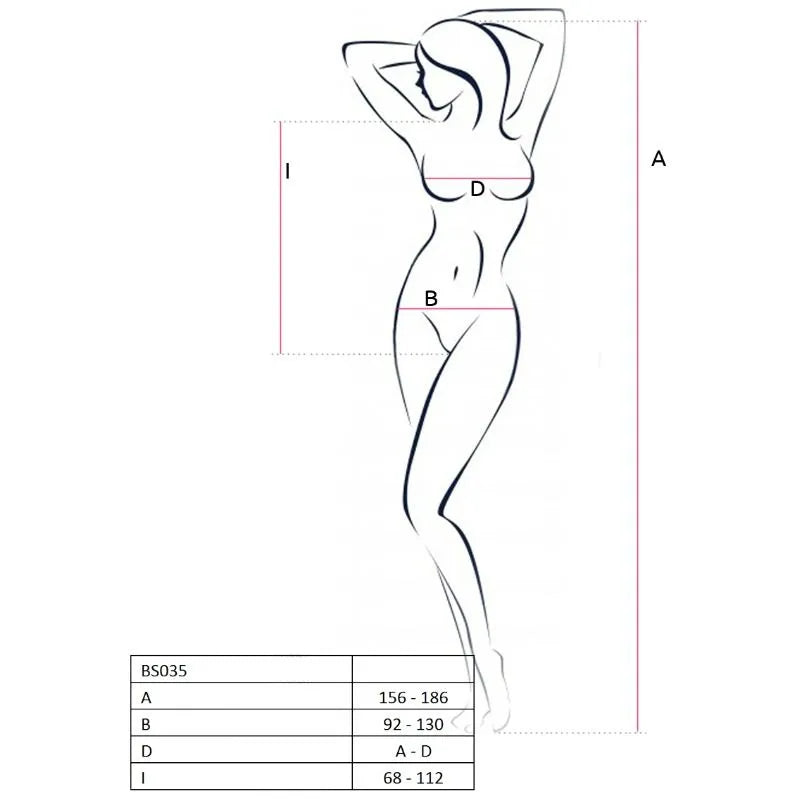 PASSION - FEMME BS035 BODYSTOCKING ROUGE