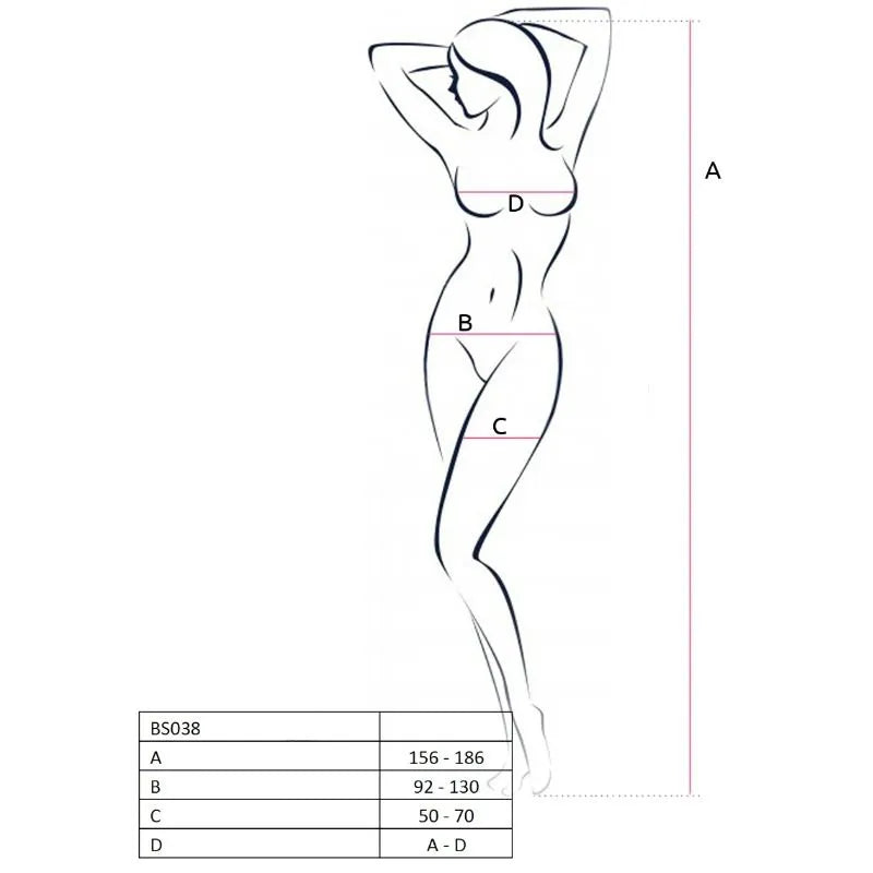 PASSION - FEMME BS038 BODYSTOCKING ROUGE