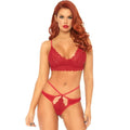 LEG AVENUE - ENSEMBLE 2 PIÈCES BRALETTE ET STRING EN DENTELLE