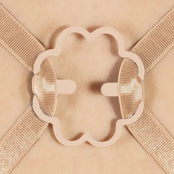 Clips de soutien-gorge Bye Bra beige, ergonomique et pliable, cachant les bretelles pour un confort optimal.