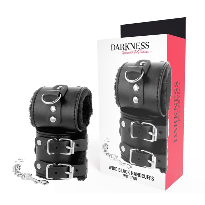 Menottes Cuir Pvc Noires Réglables Bdsm