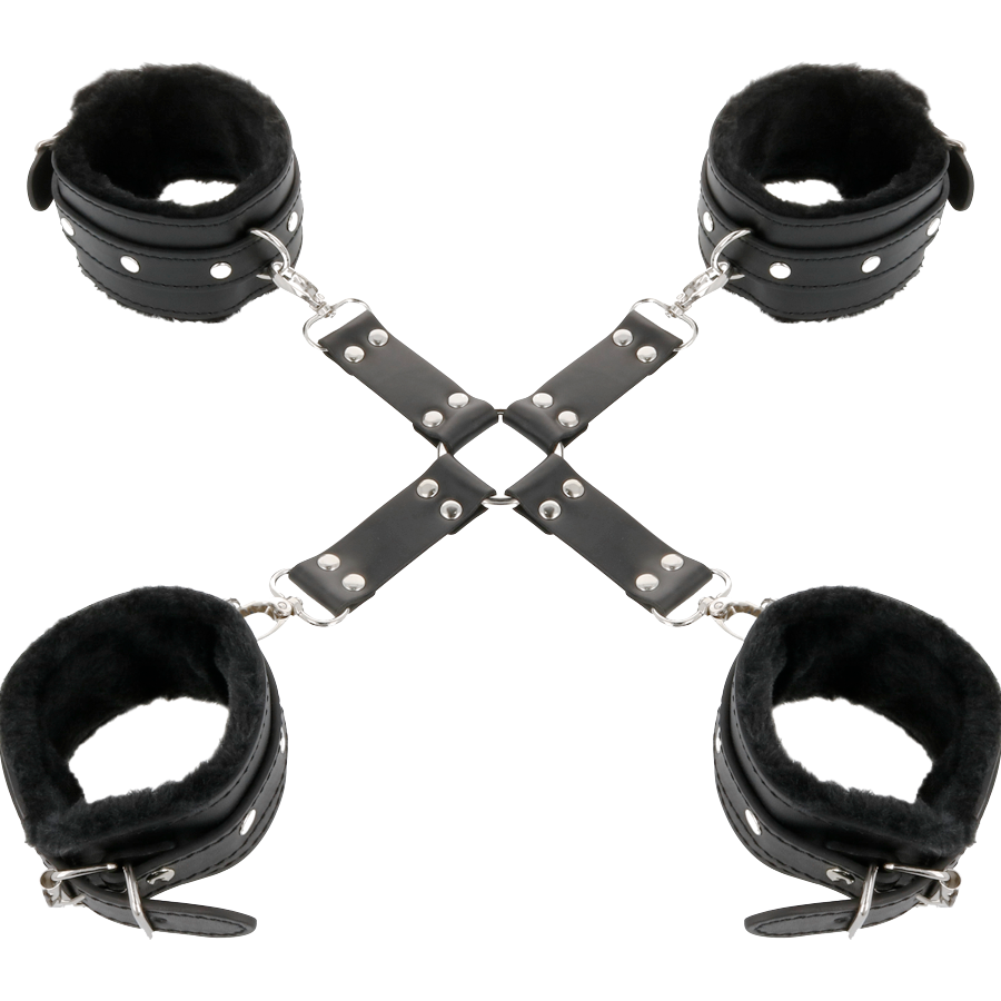 Menottes Bdsm En Cuir Pvc Ajustables