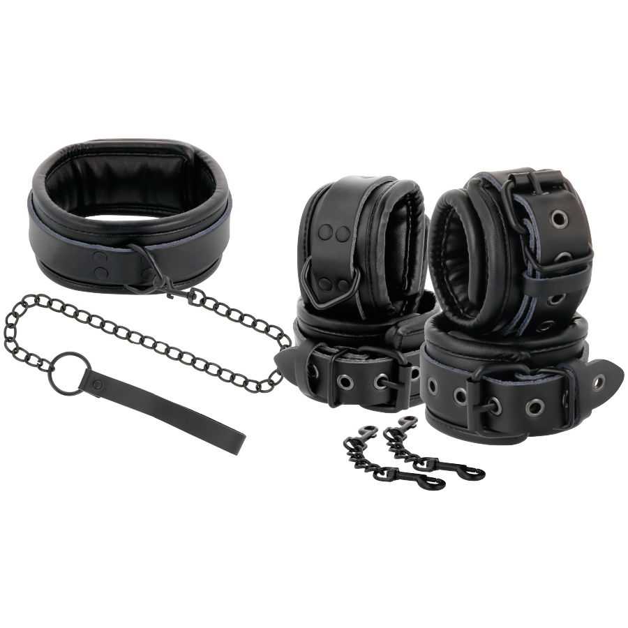 Collier Menottes Cuir Bdsm DarknessD-221255