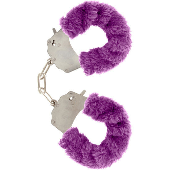 Menottes Violettes En Peluche Avec Chaîne Chromée