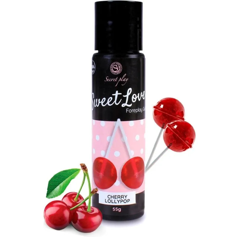 Gel lubrifiant comestible à la cerise Sweet Love Secretplay 60ml sextoy intime couple amour érotique aphrodisiaque