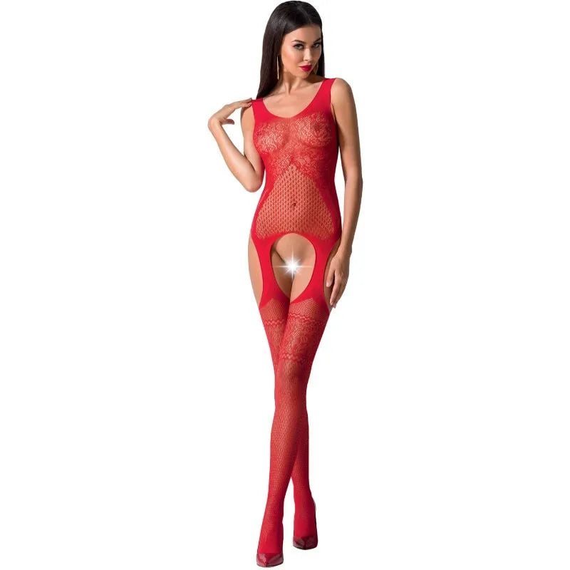 PASSION - FEMME BS061 BODYSTOCKING ROUGE