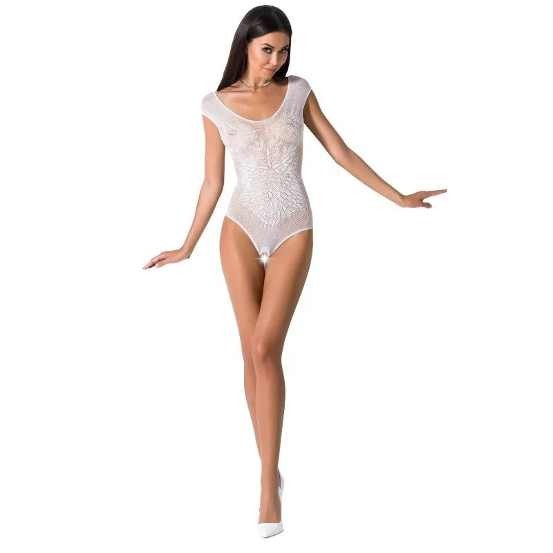 PASSION - FEMME BS064 BODYSTOCKING BLANC