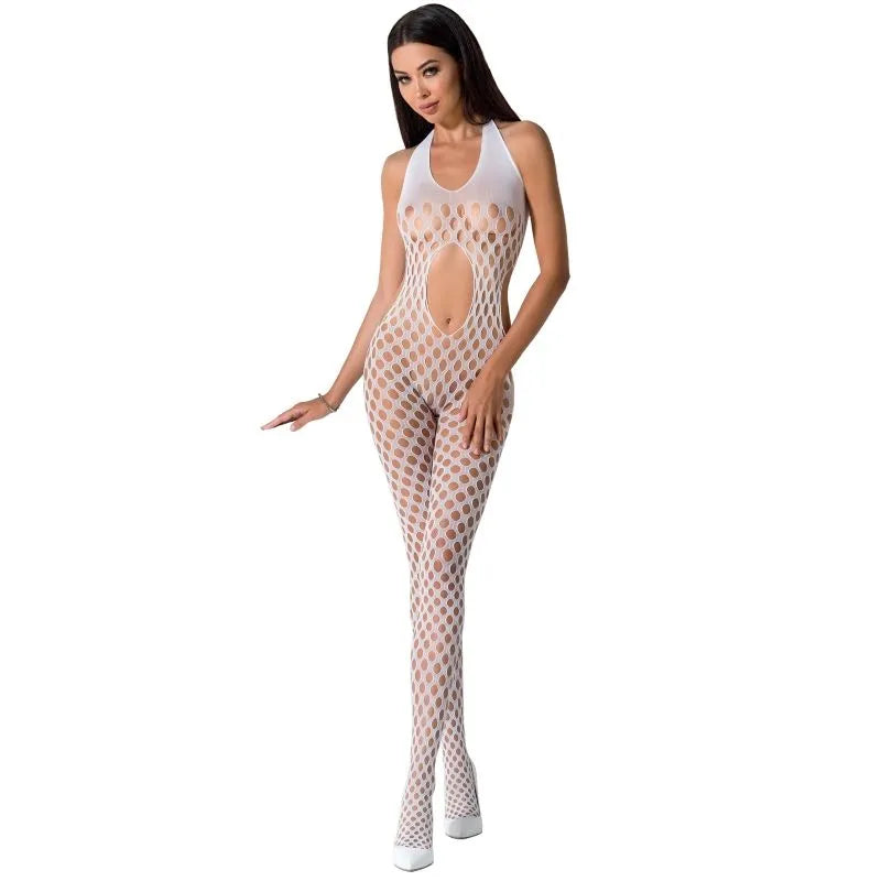 PASSION - FEMME BS065 BODYSTOCKING BLANC
