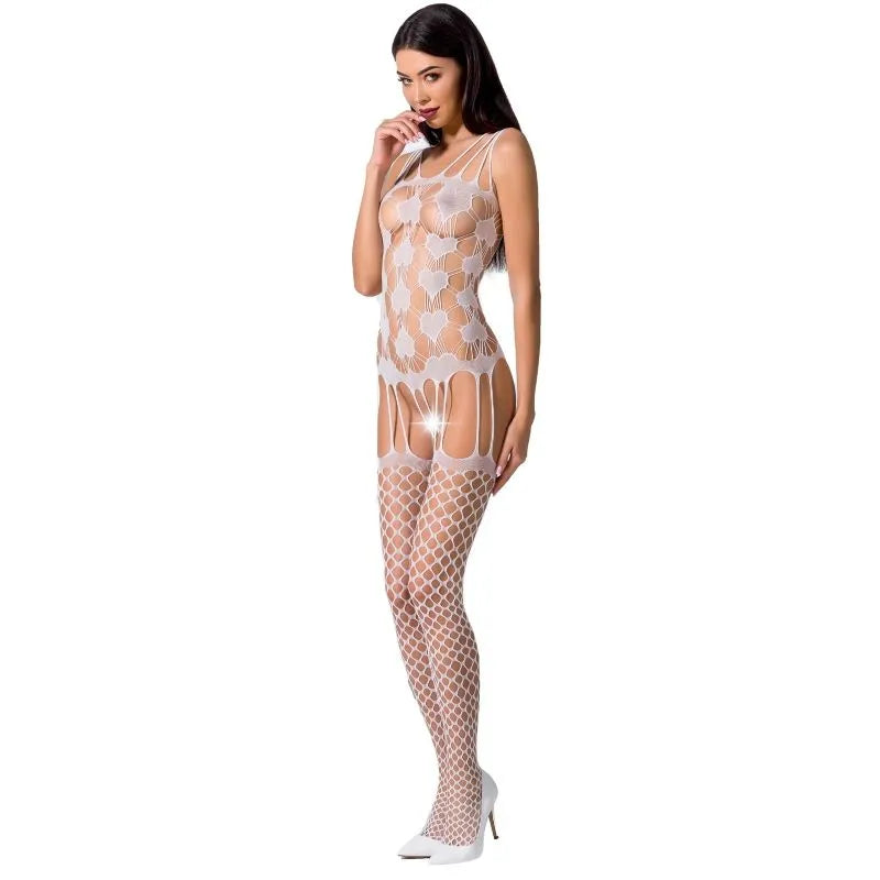 PASSION - FEMME BS067 BODYSTOCKING BLANC