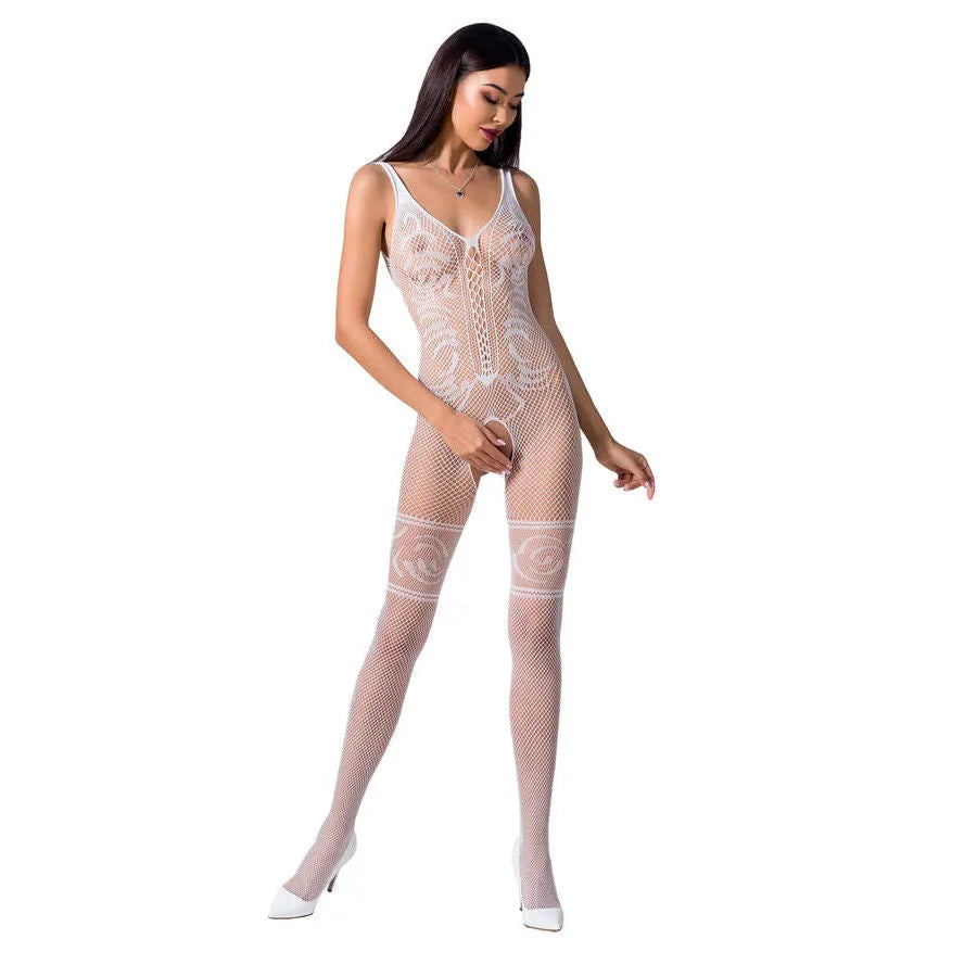 PASSION - FEMME BS069 BODYSTOCKING BLANC