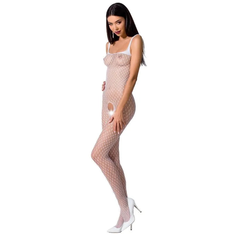 PASSION - FEMME BS071 BODYSTOCKING BLANC