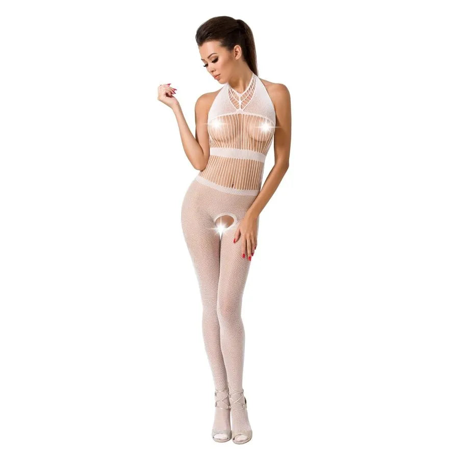 PASSION - FEMME BS048 BODYSTOCKING BLANC