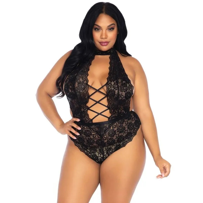 LEG AVENUE - TEDDY SANS CROTHLESS EN DENTELLE FLORALE