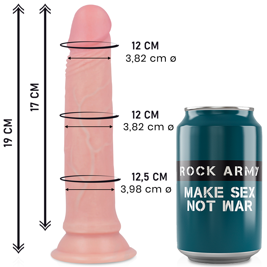 Gode Réaliste Silicone Liquide Ventouse Rock Army