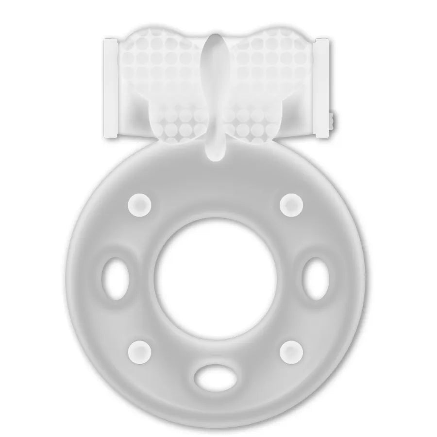Bague transparente stimulante en TPR avec interrupteur, design flexible et ergonomique pour plaisir intime accru.