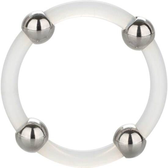 Cockring Silicone Perlé Acier Inoxydable