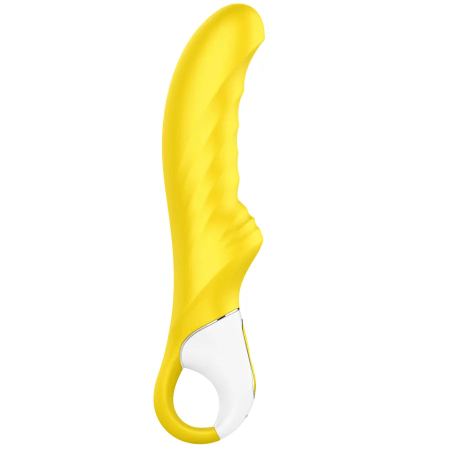 Vibromasseur Satisfyer Vibe Yummy Sunshine stimulation variée silicone doux design ergonomique allemande vibrations puissantes sextoy intime couple plaisir sûr