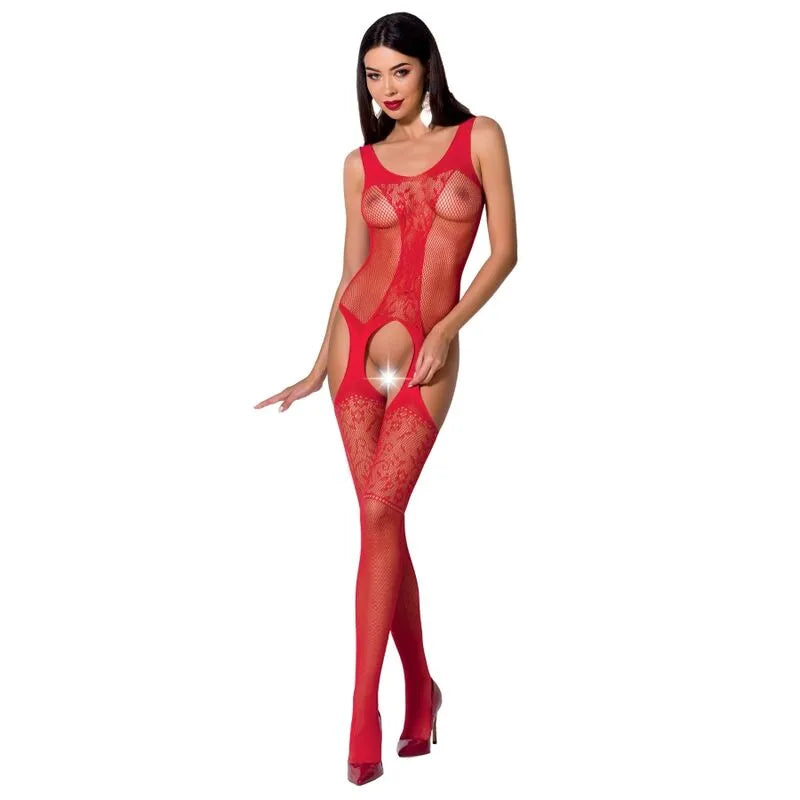 PASSION - FEMME BS072 BODYSTOCKING ROUGE