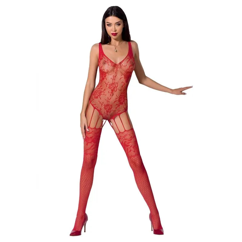 PASSION - FEMME BS074 BODYSTOCKING ROUGE